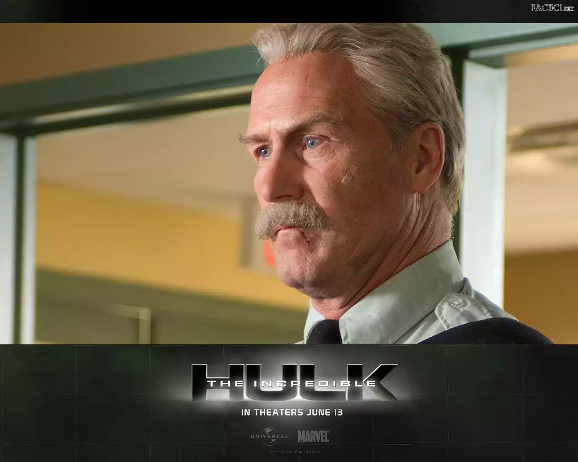 William Hurt, twarz, The Incredible Hulk, wąs